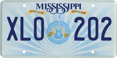MS license plate XLO202