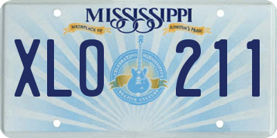 MS license plate XLO211