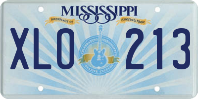 MS license plate XLO213