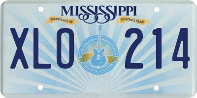 MS license plate XLO214