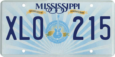 MS license plate XLO215