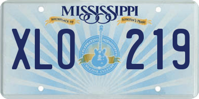 MS license plate XLO219
