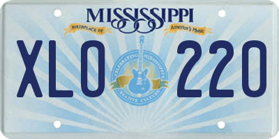 MS license plate XLO220