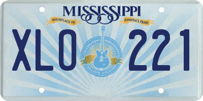 MS license plate XLO221