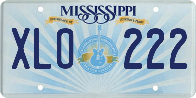 MS license plate XLO222