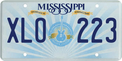 MS license plate XLO223
