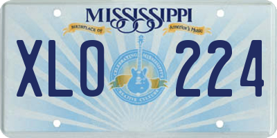 MS license plate XLO224