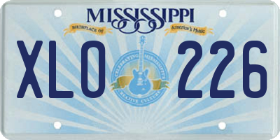 MS license plate XLO226
