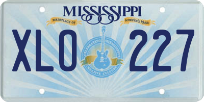 MS license plate XLO227