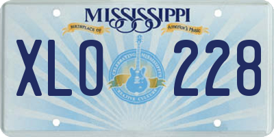 MS license plate XLO228