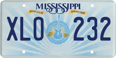 MS license plate XLO232