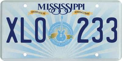 MS license plate XLO233