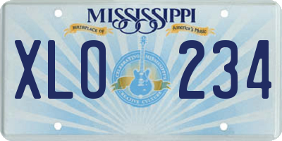 MS license plate XLO234