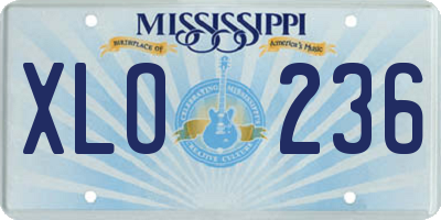 MS license plate XLO236