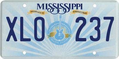 MS license plate XLO237