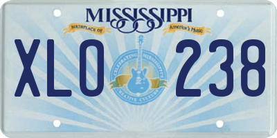 MS license plate XLO238
