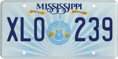 MS license plate XLO239