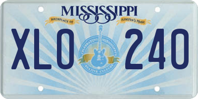 MS license plate XLO240
