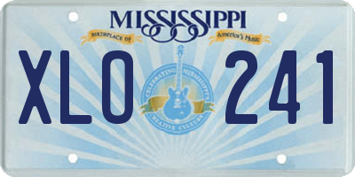 MS license plate XLO241