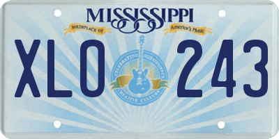 MS license plate XLO243