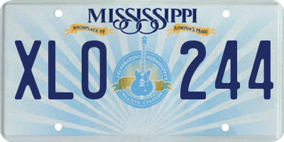 MS license plate XLO244
