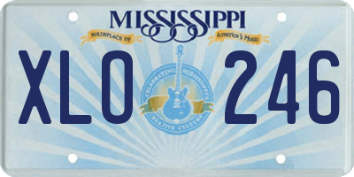 MS license plate XLO246