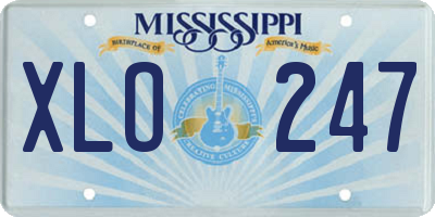 MS license plate XLO247