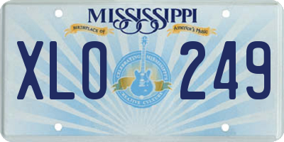 MS license plate XLO249