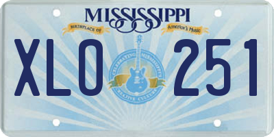 MS license plate XLO251