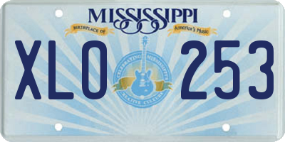 MS license plate XLO253