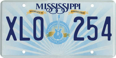 MS license plate XLO254