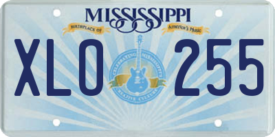 MS license plate XLO255