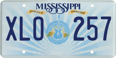 MS license plate XLO257