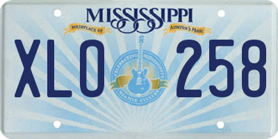 MS license plate XLO258