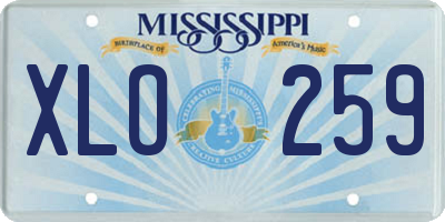 MS license plate XLO259