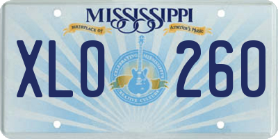 MS license plate XLO260