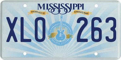 MS license plate XLO263