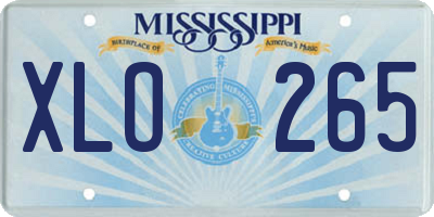 MS license plate XLO265