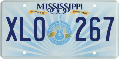 MS license plate XLO267