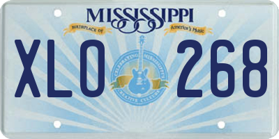 MS license plate XLO268