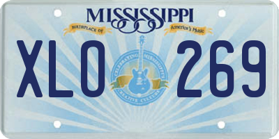 MS license plate XLO269