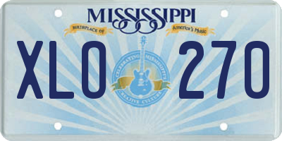 MS license plate XLO270