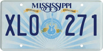 MS license plate XLO271