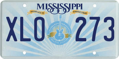 MS license plate XLO273