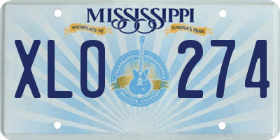 MS license plate XLO274