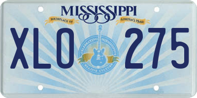 MS license plate XLO275