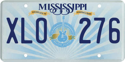 MS license plate XLO276