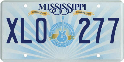 MS license plate XLO277