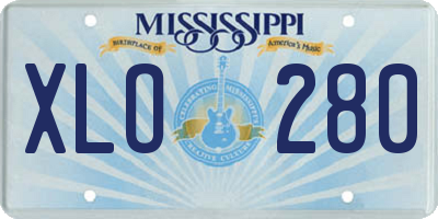 MS license plate XLO280