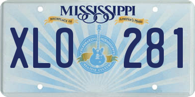 MS license plate XLO281